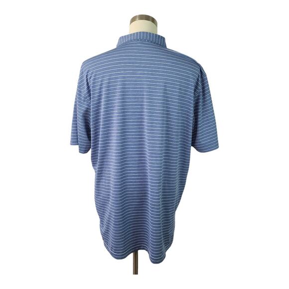 Peter Millar Crown Blue White  Performance Polo Golf Shirt XL - Picture 3 of 5